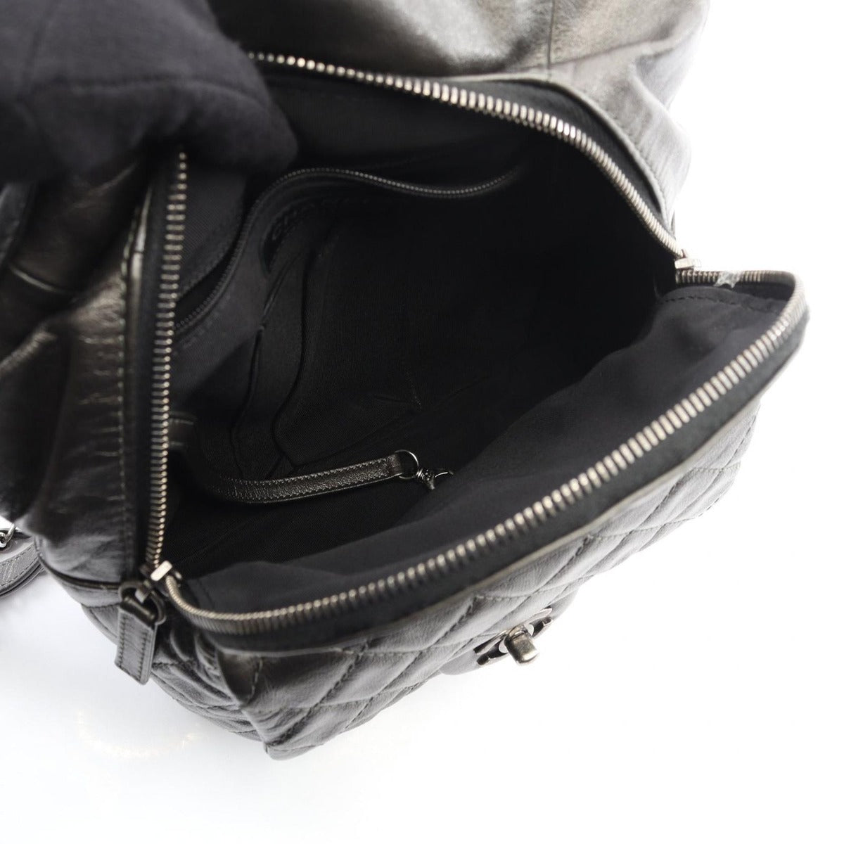 Chanel Backpack Quilted Bronze Calf Chain — view 3