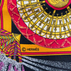 Hermes Scarf Silk Carre 90 Feux D'artifice Black — view 7