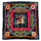 Hermes Scarf Silk Carre 90 Feux D'artifice Black