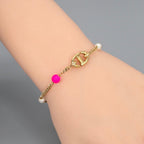 Dior CD Navy Bracelet Resin Pearl Gold — view 2