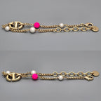 Dior CD Navy Bracelet Resin Pearl Gold — view 3