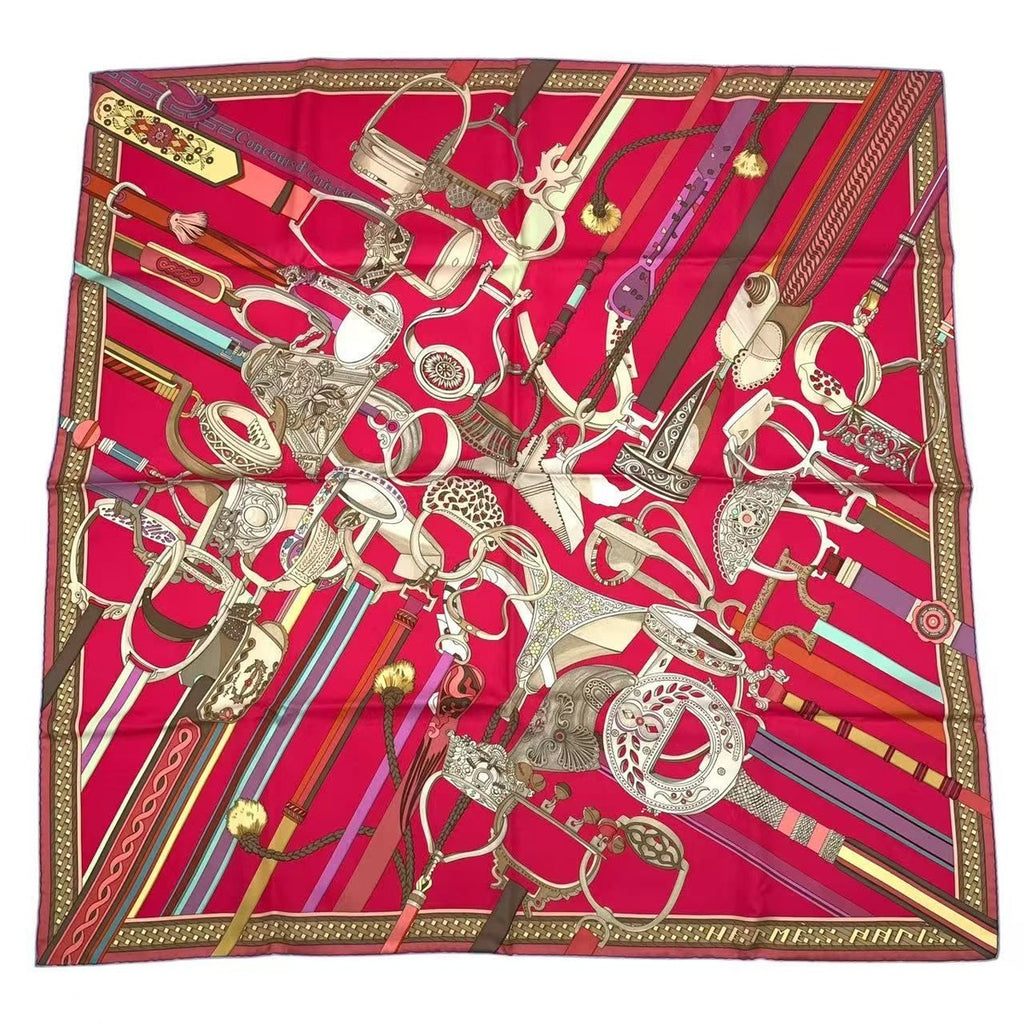 Hermes Carre 90 Scarf Silk Concours D'etriers Pink Box — view 2