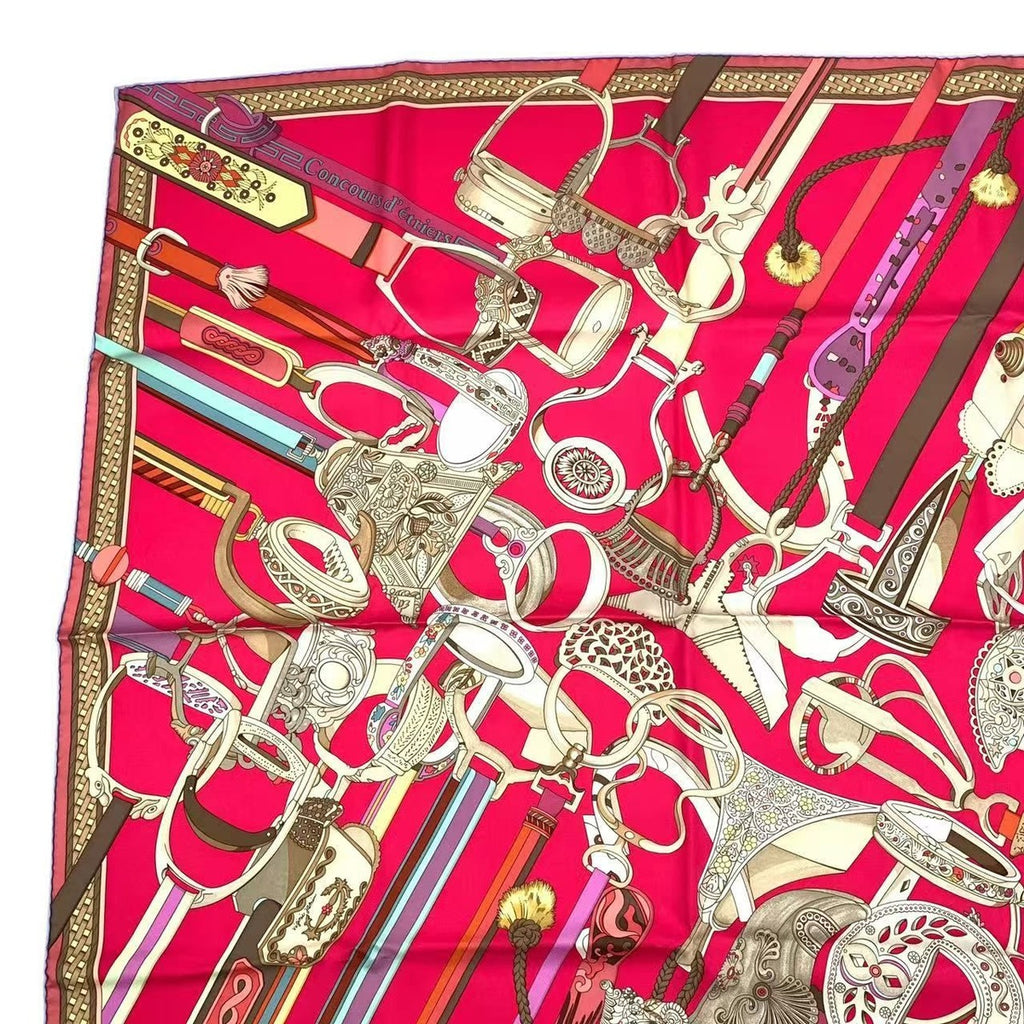 Hermes Carre 90 Scarf Silk Concours D'etriers Pink Box — view 3