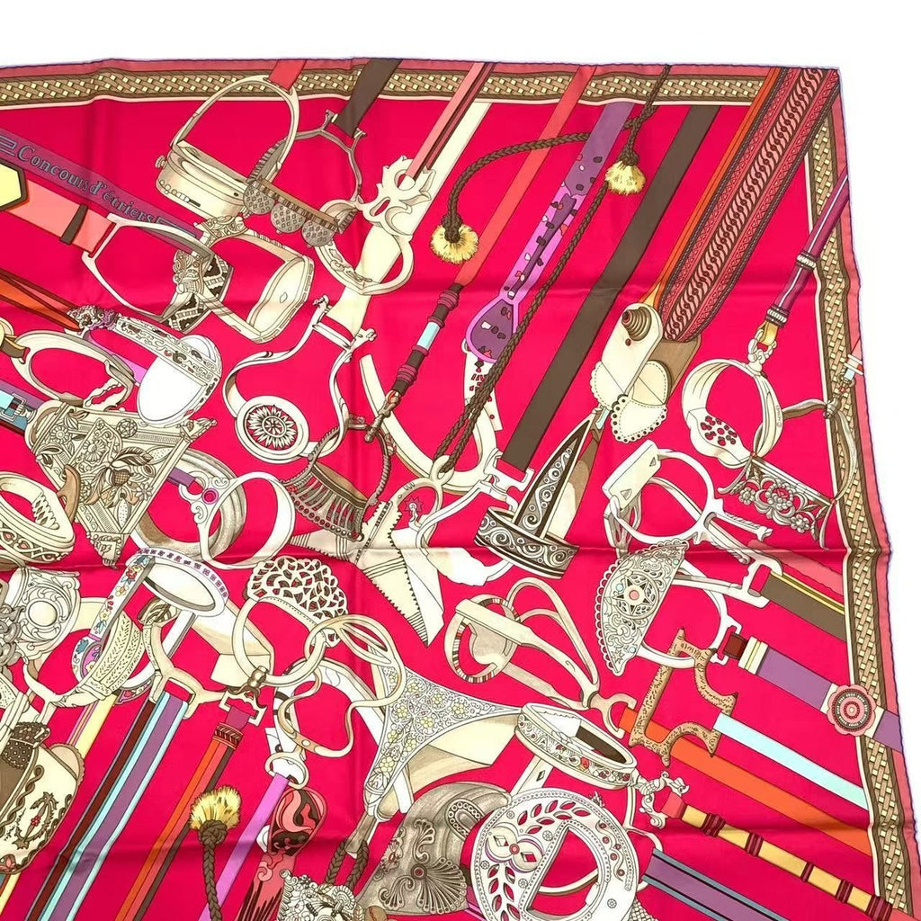 Hermes Carre 90 Scarf Silk Concours D'etriers Pink Box — view 4