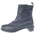 Hermes Side Zip Leather Short Boots Black