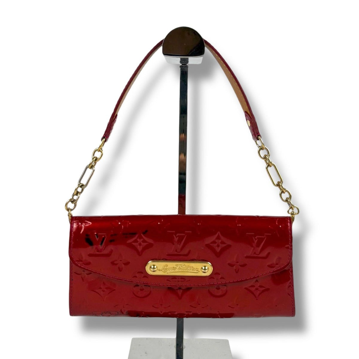 Louis Vuitton Sunset Boulevard Pouch Mini Shoulder Bag Chain Wallet Red Pomme D'amour — view 2