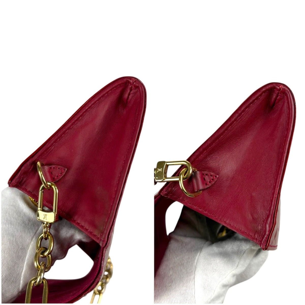 Louis Vuitton Sunset Boulevard Pouch Mini Shoulder Bag Chain Wallet Red Pomme D'amour — view 8