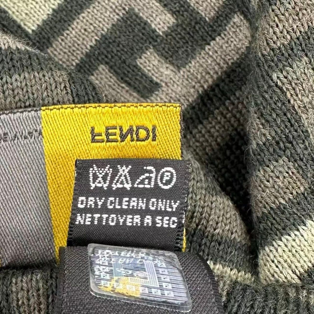 Fendi Scarf Wool Fflogo Green — view 6