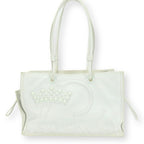 Loewe Tote Bag Crown Logo Stitch Leather Plastic White Studded Shopper