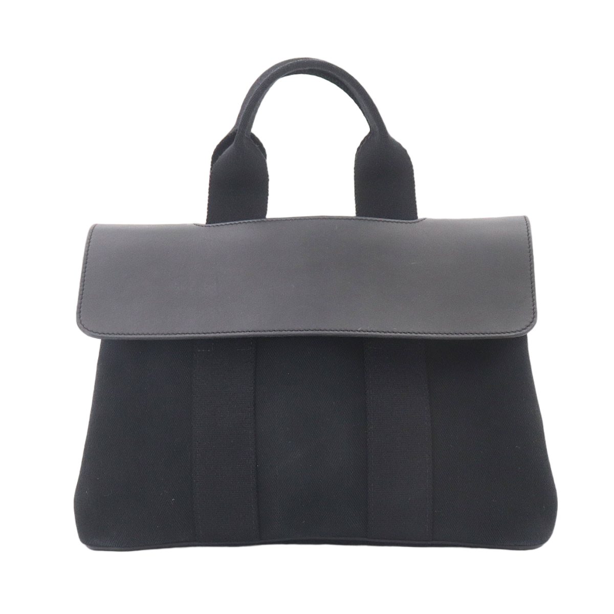 Hermes Valparaiso PM Hand Bag Toilet Blanc Leather Black Silver