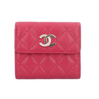 Chanel Quilted Trifold Wallet Caviar Leather