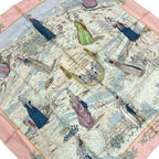 Hermes Scarf Carre 90 Blue Pink Multi COSTUMES DES DEPARTEMENTS