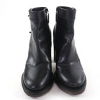 Chanel Double CC Logo Lame Leather Short Boots with Turnlock Black 36 — view 3