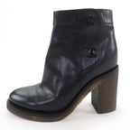 Chanel Double CC Logo Lame Leather Short Boots with Turnlock Black 36 — view 4
