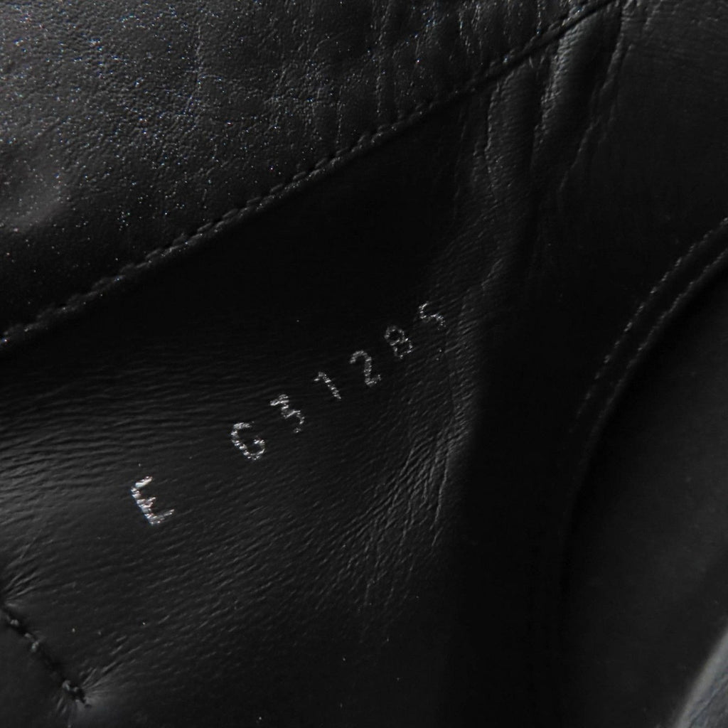 Chanel Double CC Logo Lame Leather Short Boots with Turnlock Black 36 — view 9