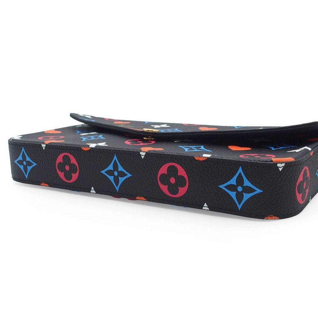 Louis Vuitton Pochette Felicie Black Multicolor Monogram Canvas Game on Chain — view 3