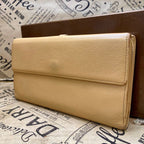 Chanel Wallet Coco Button Hook Bifold Beige Card Billfold — view 2