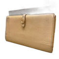 Chanel Wallet Coco Button Hook Bifold Beige Card Billfold
