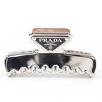 Prada Triangle Logo Hair Clip Vance Silver — view 2