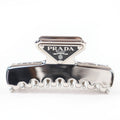 Prada Triangle Logo Hair Clip Vance Silver