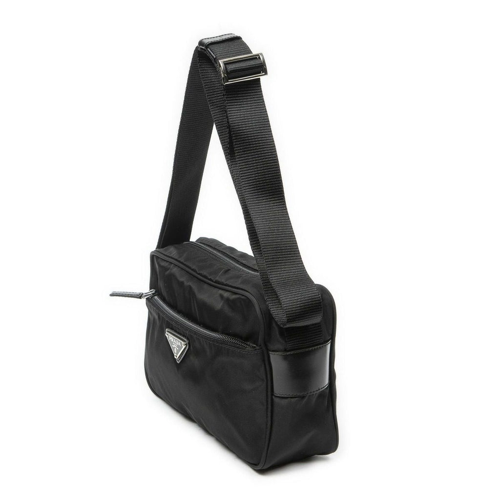 Prada Front Zip Camera Crossbody Black Nylon Canvas — view 2