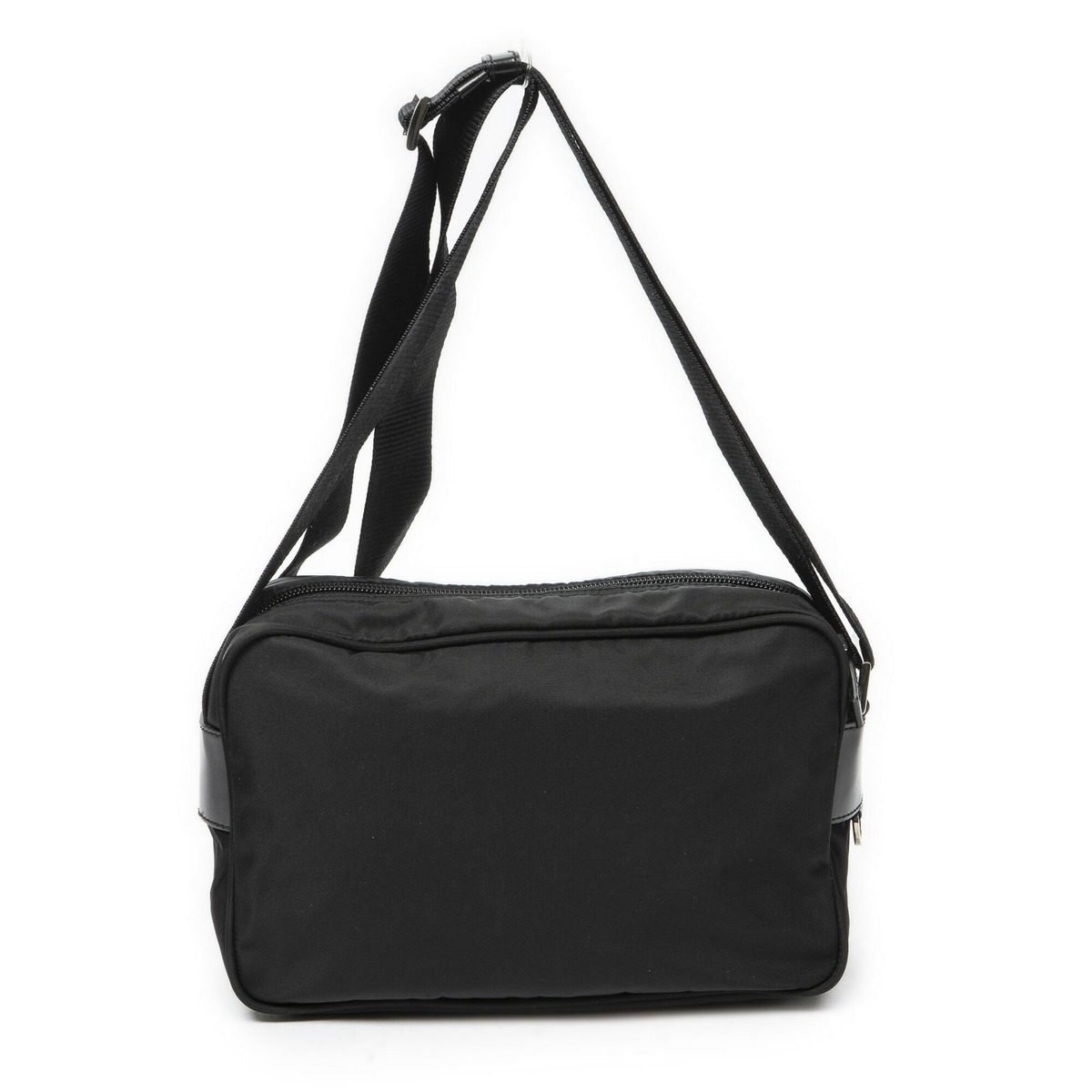 Prada Front Zip Camera Crossbody Black Nylon Canvas — view 5