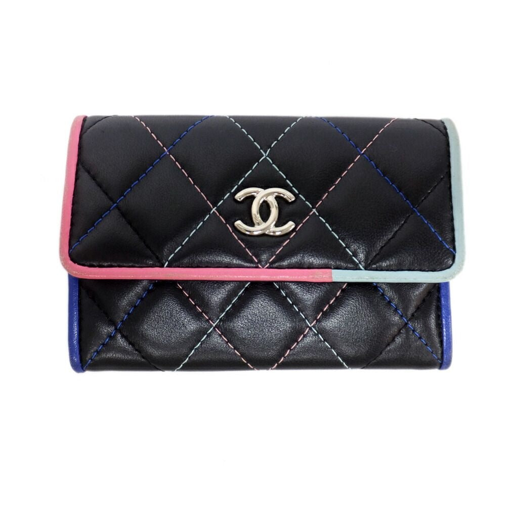 Chanel Card Case Multicolor Pastel Color Quilted CC Logo