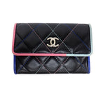 Chanel Card Case Multicolor Pastel Color Quilted CC Logo