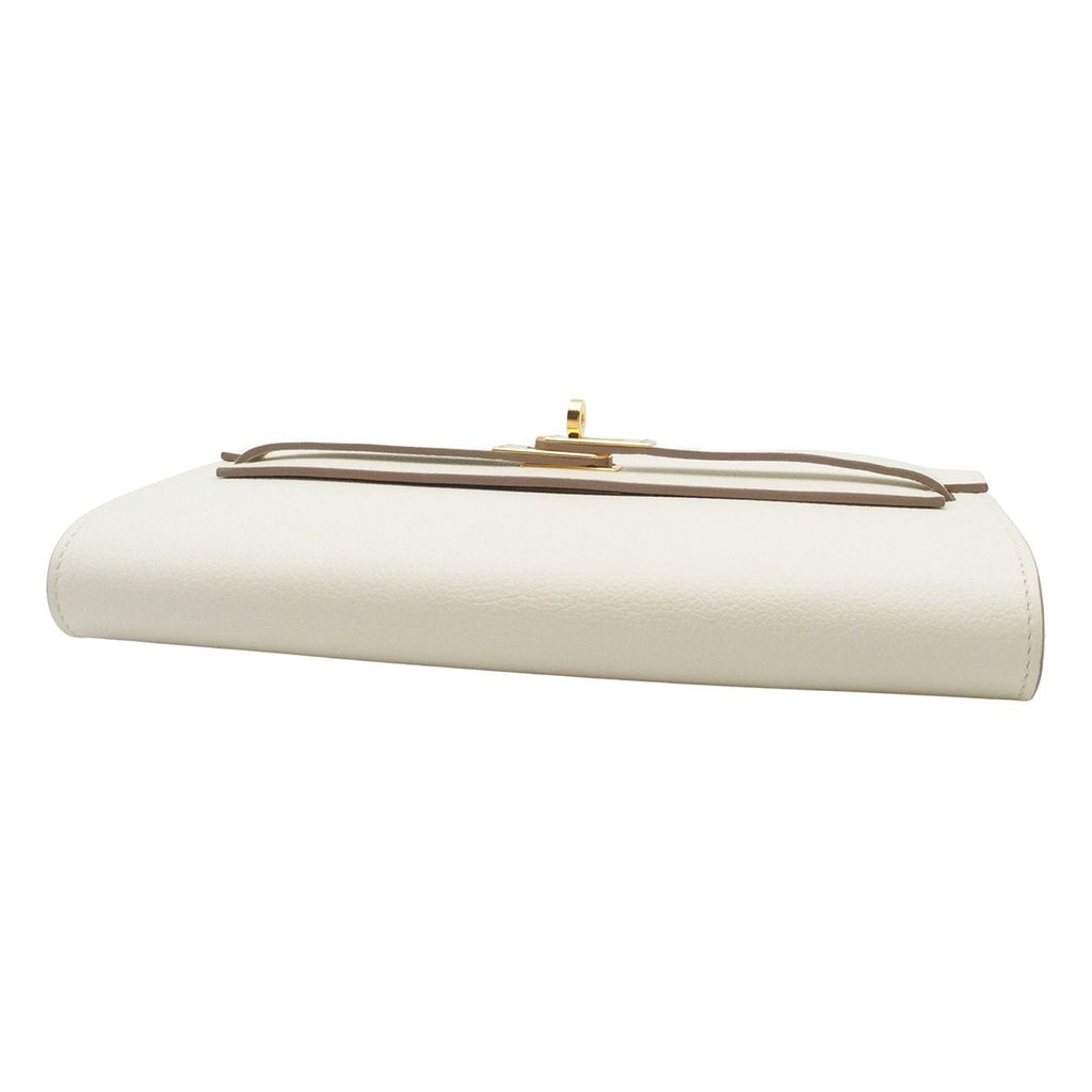 Hermes Kelly Wallet Long to Go Mushroom Gold Evercolor Shoulder Bag — view 3