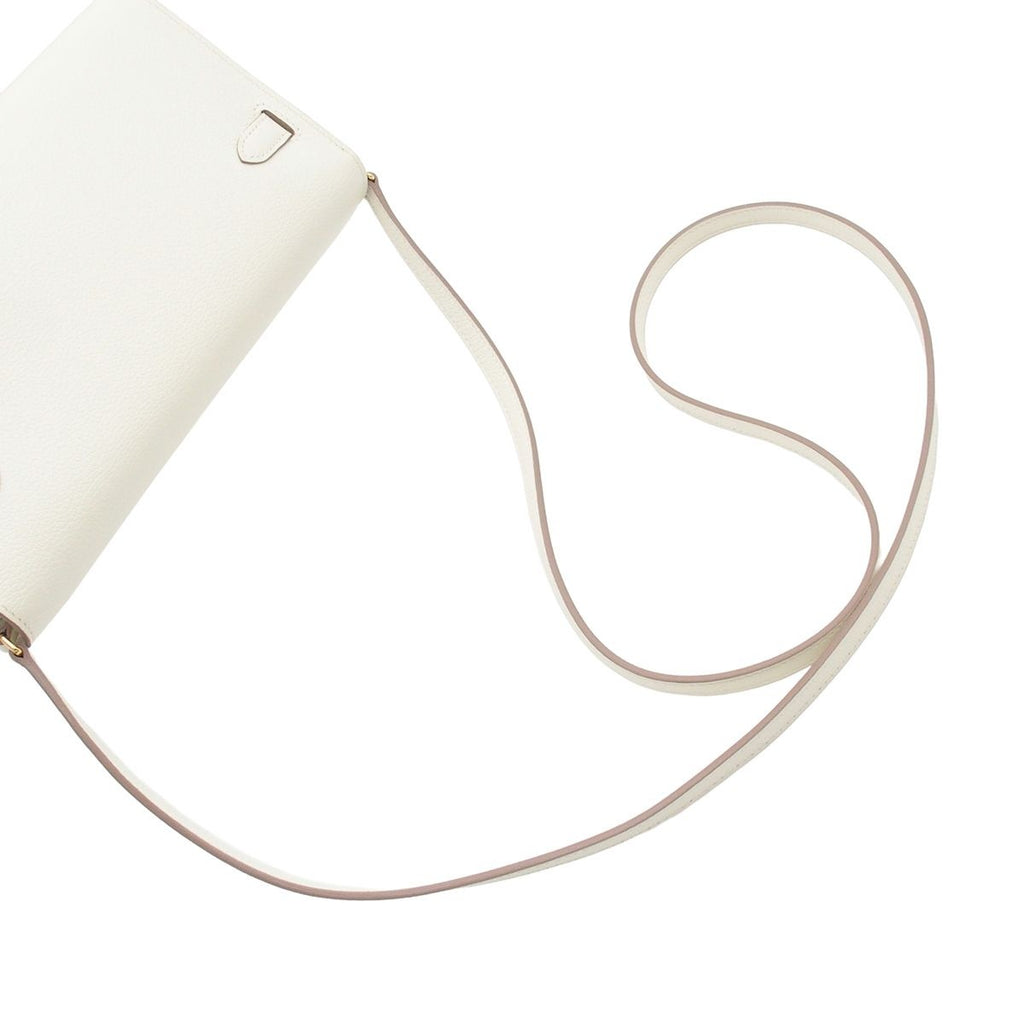 Hermes Kelly Wallet Long to Go Mushroom Gold Evercolor Shoulder Bag — view 4