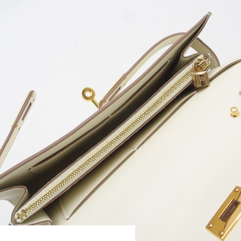 Hermes Kelly Wallet Long to Go Mushroom Gold Evercolor Shoulder Bag — view 6