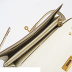 Hermes Kelly Wallet Long to Go Mushroom Gold Evercolor Shoulder Bag — view 6