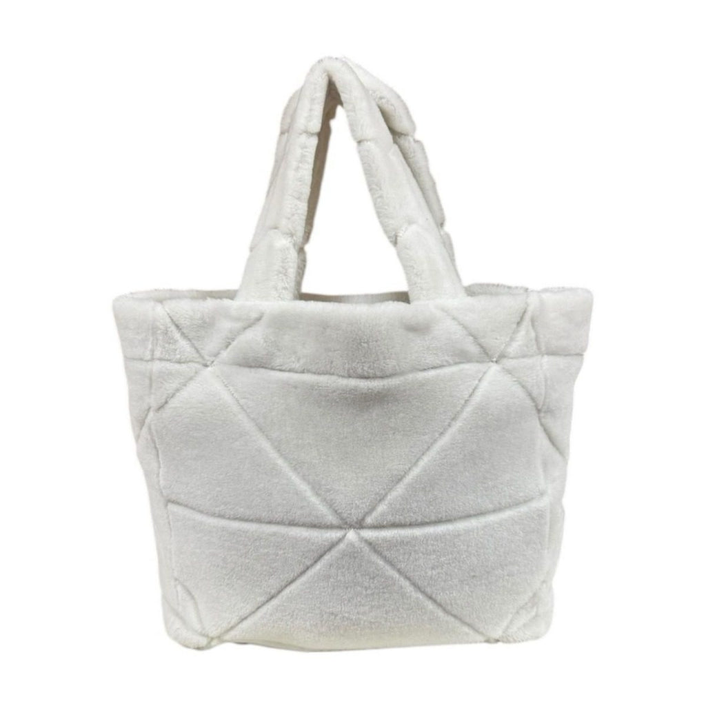 Prada Quilt Shearling Tote Mouton White — view 3