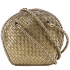 Bottega Veneta Intrecciato Calf Gold Shoulder Bag