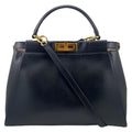 Fendi 8 Bn226 Peekaboo Medium Black Shoulder Bag Gold Hardware