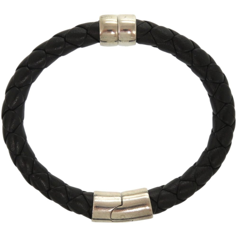 Bottega Veneta Intrecciato Leather Black Bracelet