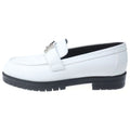 Hermes Faubourg H Logo Plate Leather Low Cut Shoes Loafers White