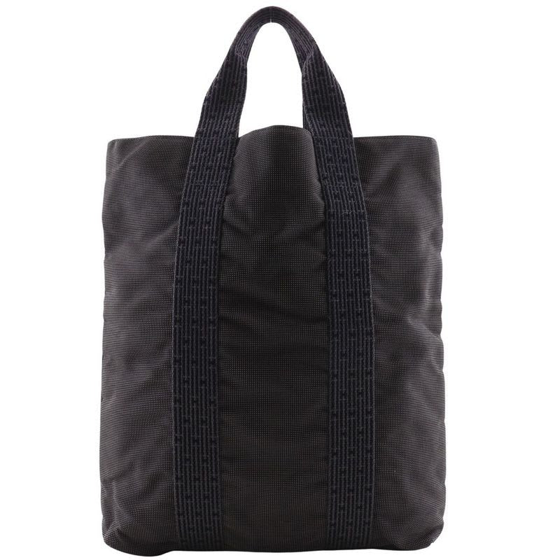 Hermes Her Line Cabas Tote Bag Nylon Canvas Gray Handbag