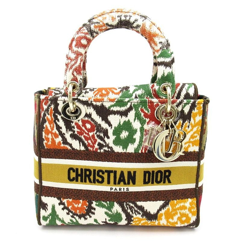 Dior D-lite Paisley Flower Canvas Handbag Multicolor