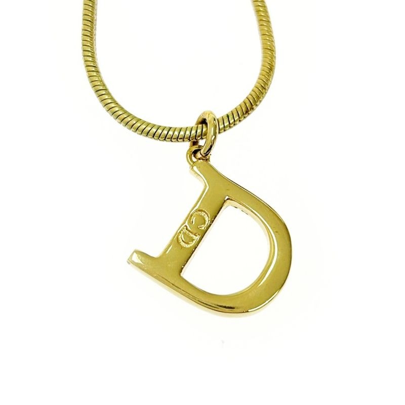 Christian Dior GP D Logo Necklace Gold — view 2