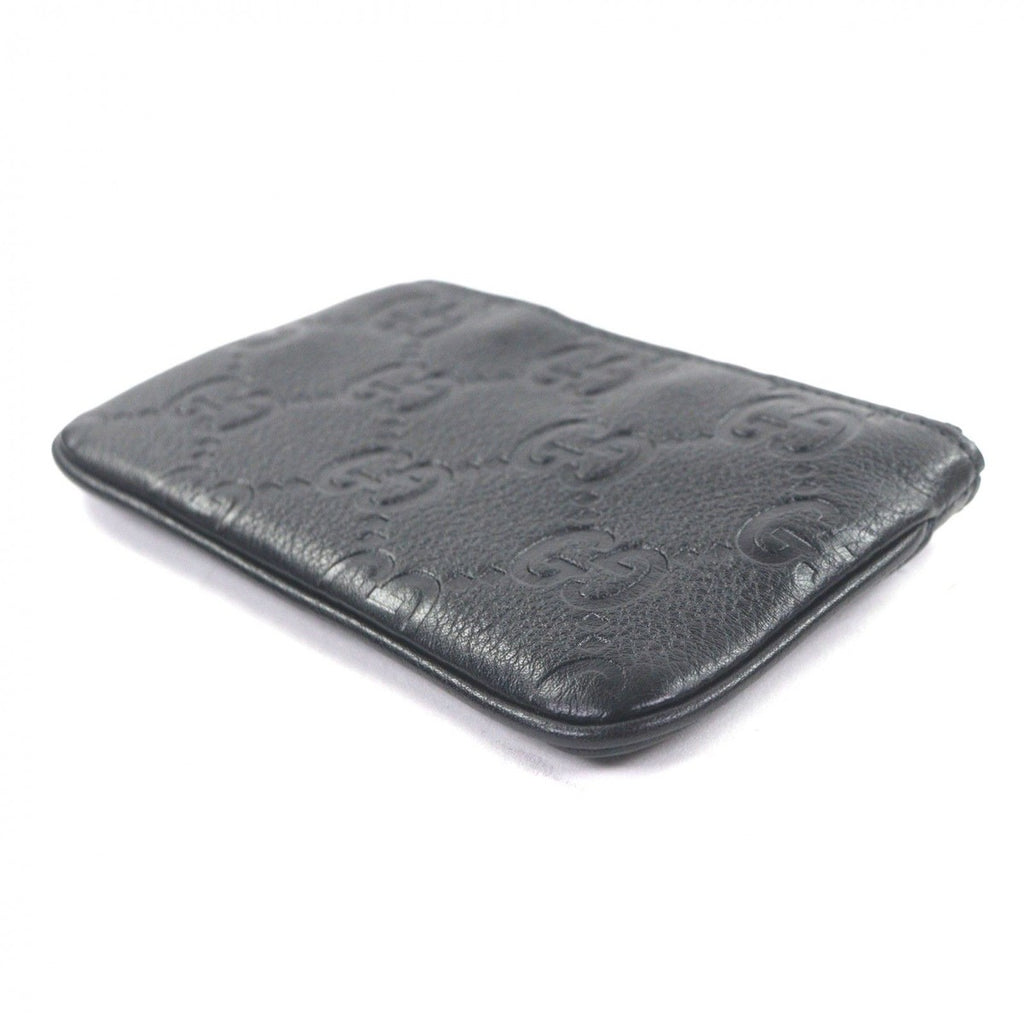 Gucci Leather GG Emblem Key Pouch Coin Case Black Gold Box Stora — view 4