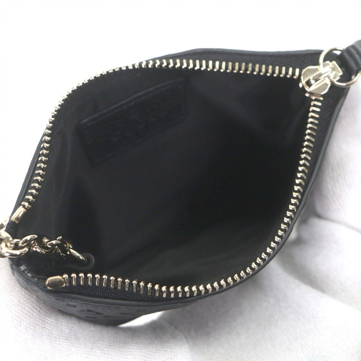 Gucci Leather GG Emblem Key Pouch Coin Case Black Gold Box Stora — view 5