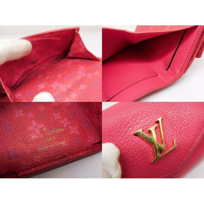 Louis Vuitton Ub5200 Portefeuille Lock Mini Trifold Compact Wallet Pink — view 4