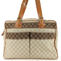 Loewe Tote Bag Anagram Canvas Leather Beige Brown Silver Hardware Business