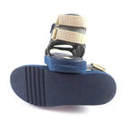 Chanel CC Logo Quilted Velcro Fabric Leather Sandals Khaki Navy 39 — view 7