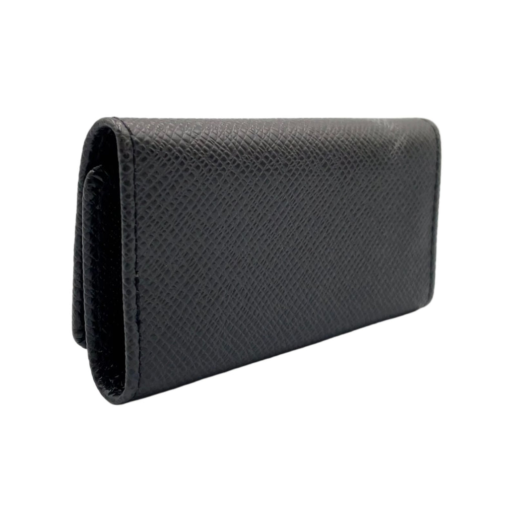 Louis Vuitton Multicles 4 Taiga Ardoise Leather Black 4 Key Case Silver — view 2