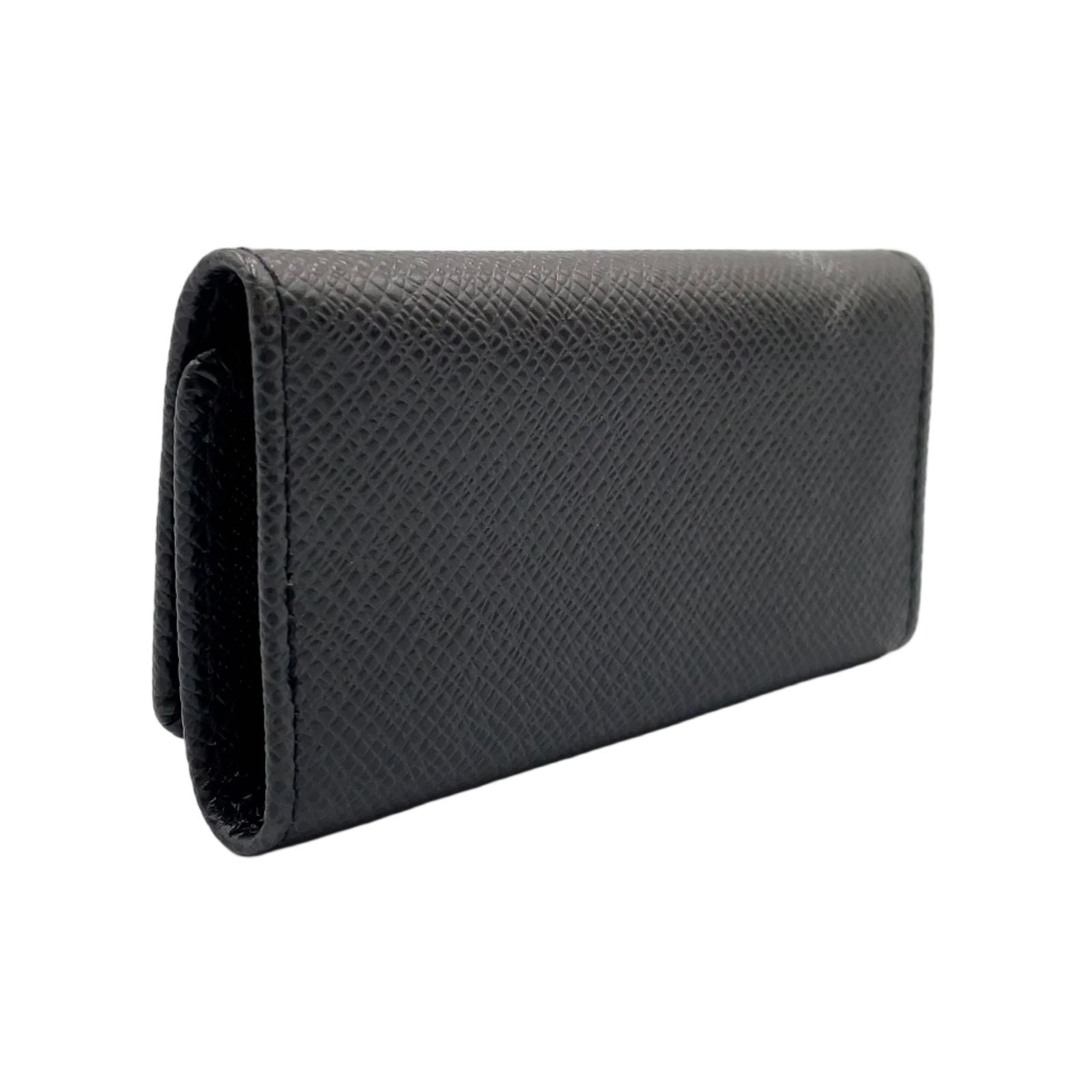 Louis Vuitton Multicles 4 Taiga Ardoise Leather Black 4 Key Case Silver — view 2