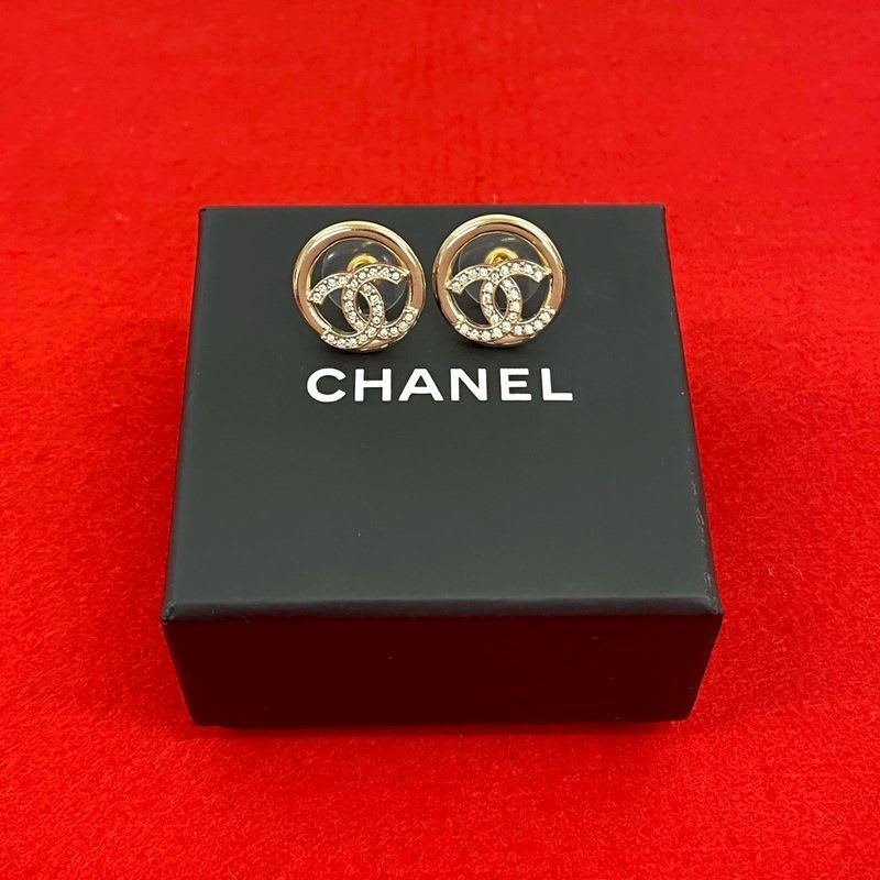 Chanel Coco Mark Motif Rhinestone Earrings Accessories 22AC — view 2