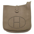 Hermes Shoulder Bag Evelyne 3 GM Taurillon Clemence Etoupe Silver Gray