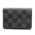 Louis Vuitton Graphic Business Card Case with Initials Leather Black Silver